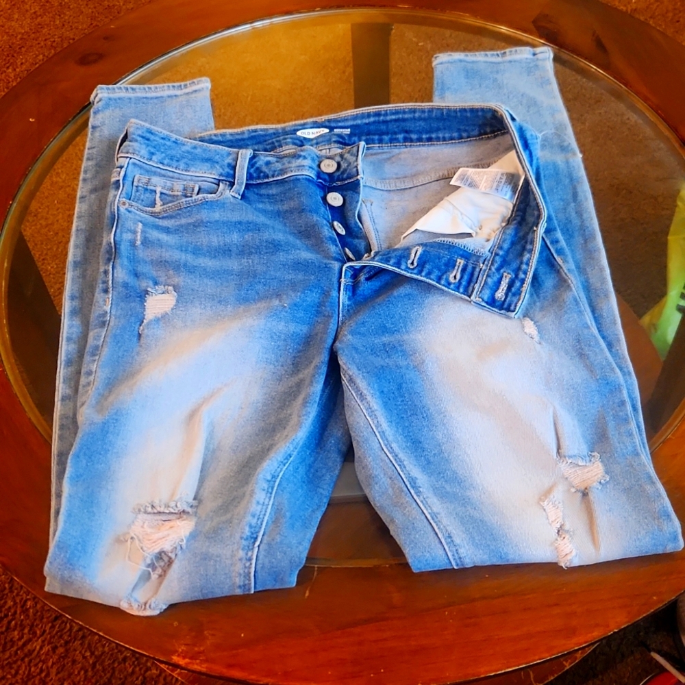 Old Navy Rockstar Super Skinny Button Up Jeans tall